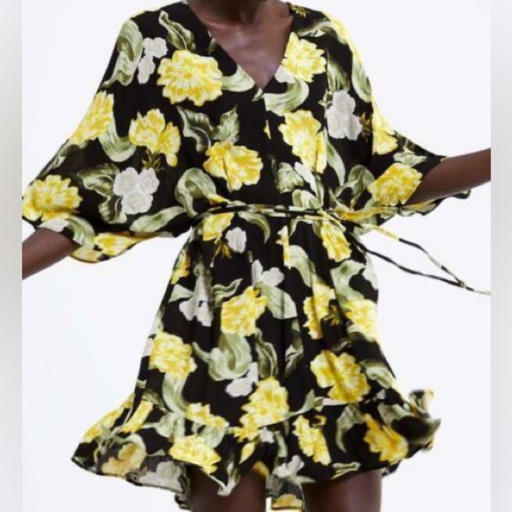 Zara Yellow Floral Dress